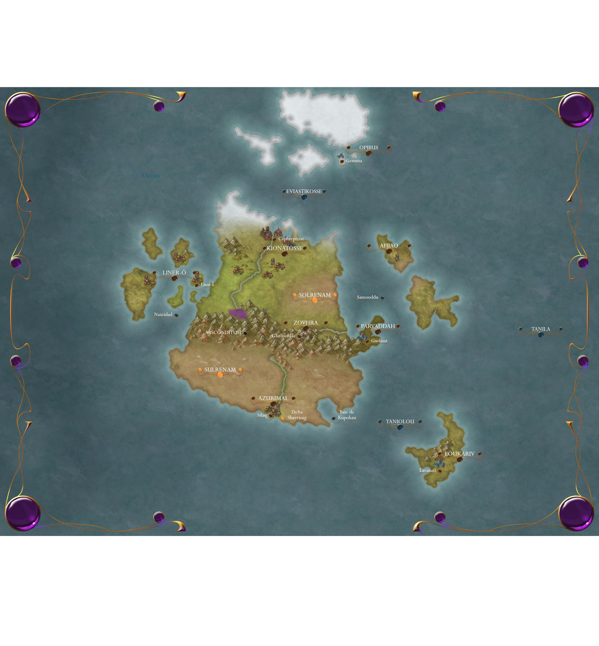 Carte du monde d'Aurum